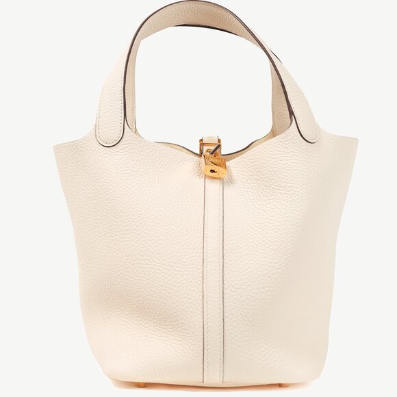 Hermes Picotin Lock 22 Nata Taurillon Clemence Leather Tote - Picture 1 of 13